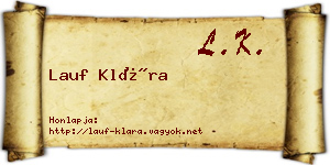 Lauf Klára névjegykártya