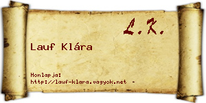 Lauf Klára névjegykártya