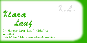 klara lauf business card